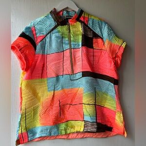 Jamie Sadock Golf Shirt Pullover 1/4 Zip Crinkle Womens Size XL